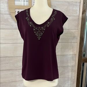 Saint Tropez West Embellished Purple Women's Top M